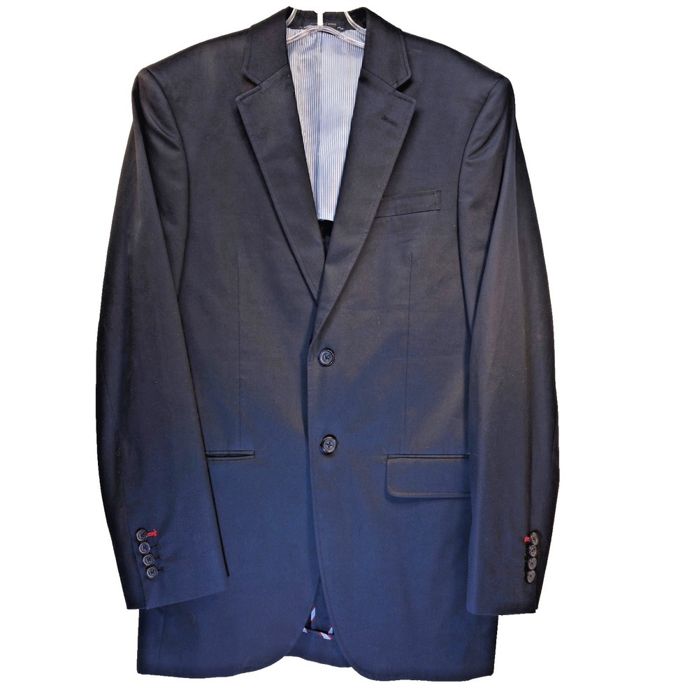 Tommy Hilfiger Classic 2-button Mens 38L Navy Modern-fit Jacket Blazer 3-season
